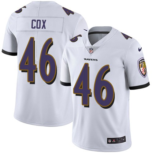 Nike Ravens #46 Morgan Cox White Stitched NFL Vapor Untouchable Limited Jersey - BRJ82