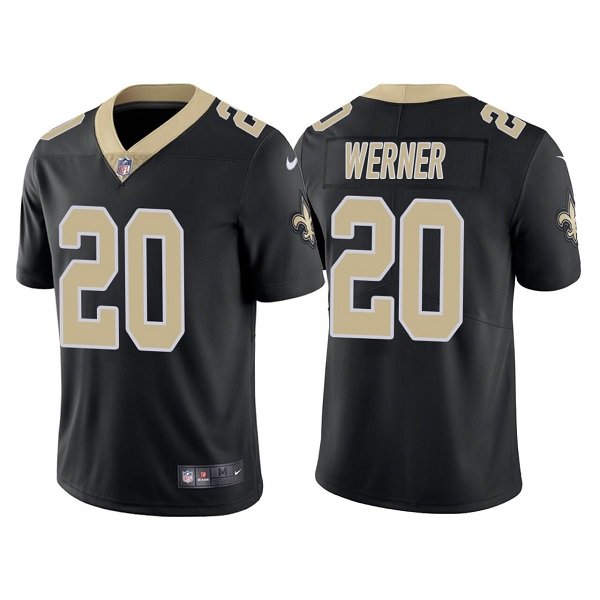 Black New Orleans Saints #20 Pete Werner Vapor Limited Stitched Jersey - NOS268
