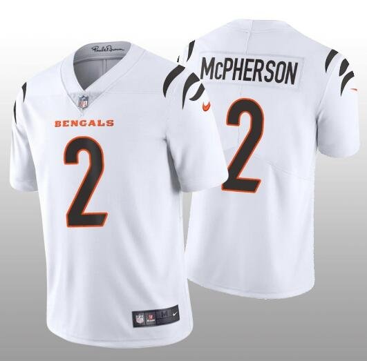 White Cincinnati Bengals #2 Evan McPherson Vapor Untouchable Limited Stitched Jersey - CCB37