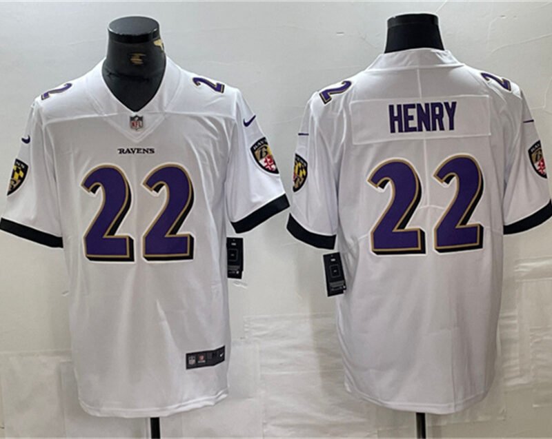 White Baltimore Ravens #22 Derrick Henry Vapor Limited Football Jersey - BRJ235