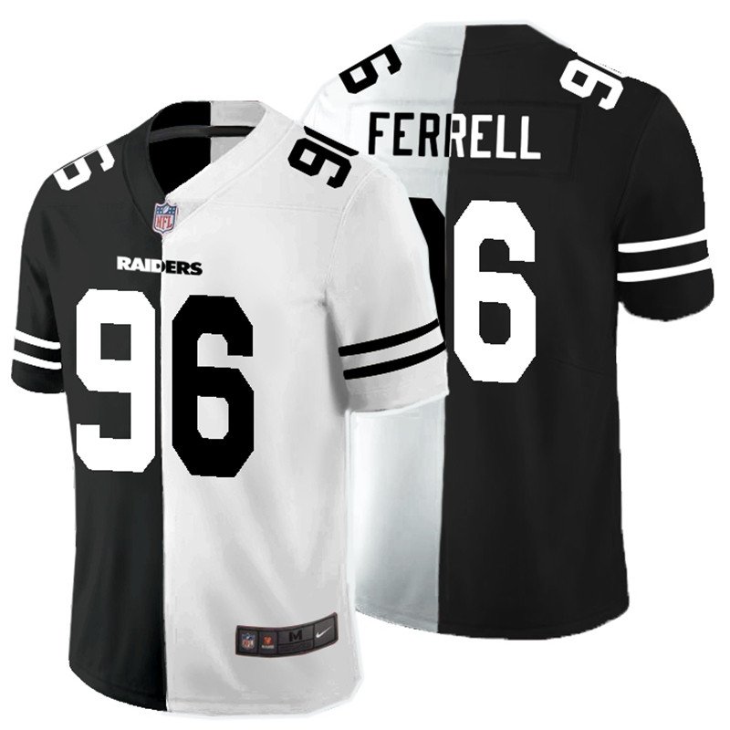 Las Vegas Raiders Black & White Split #96 Clelin Ferrell Vapor Untouchable Limited Stitched Jersey - LVR247
