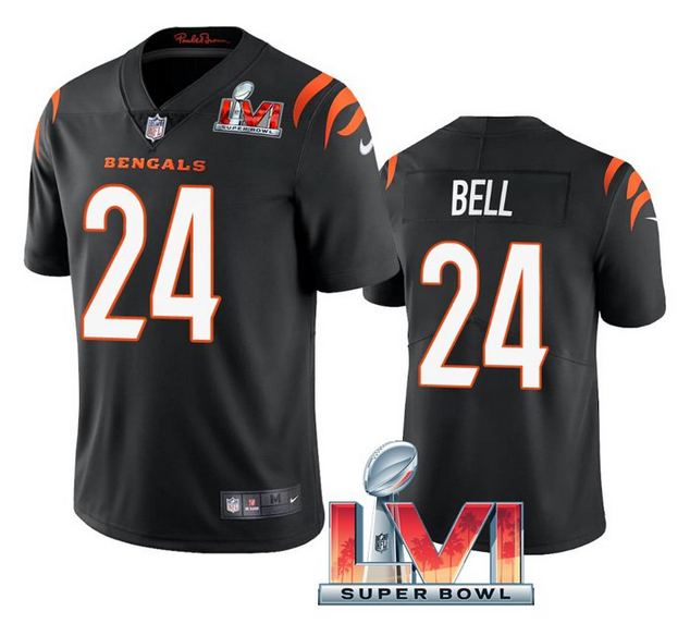 Black Cincinnati Bengals #24 Vonn Bell 2022 Super Bowl LVI Vapor Limited Stitched Jersey - CCB280