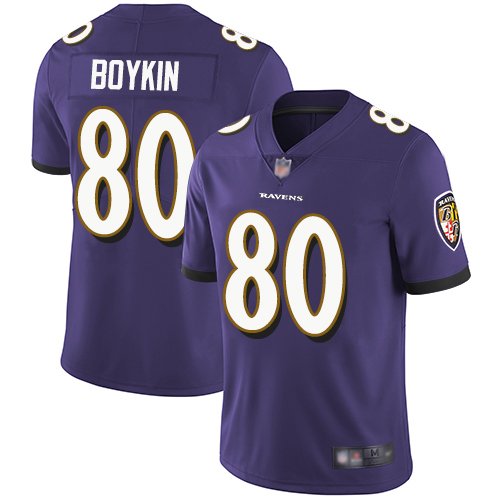 Nike Ravens #80 Miles Boykin Purple Team Color Stitched NFL Vapor Untouchable Limited Jersey - BRJ241