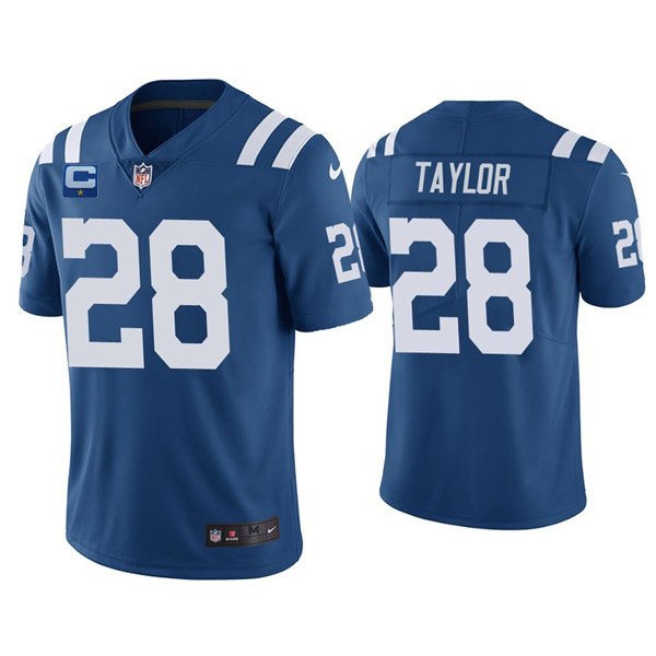 Royal Indianapolis Colts #28 Jonathan Taylor 2022 With 1-Star C Patch Vapor Untouchable Limited Stitched Jersey - IDC115