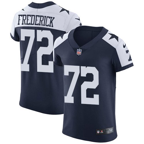 Nike Cowboys #72 Travis Frederick Navy Blue Thanksgiving Stitched NFL Vapor Untouchable Throwback Elite Jersey - DLC382