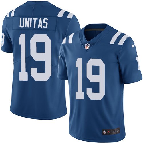 Nike Colts #19 Johnny Unitas Royal Blue Team Color Stitched NFL Vapor Untouchable Limited Jersey - IDC187