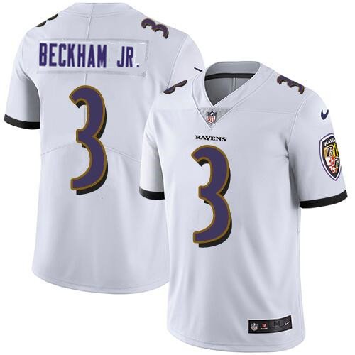 White Baltimore Ravens #3 Odell Beckham Jr. White Vapor Untouchable Football Jersey - BRJ200