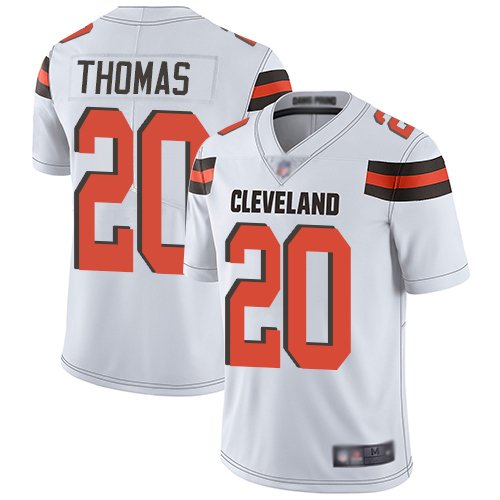 Nike Browns #20 Tavierre Thomas White Stitched NFL Vapor Untouchable Limited Jersey - CLB86