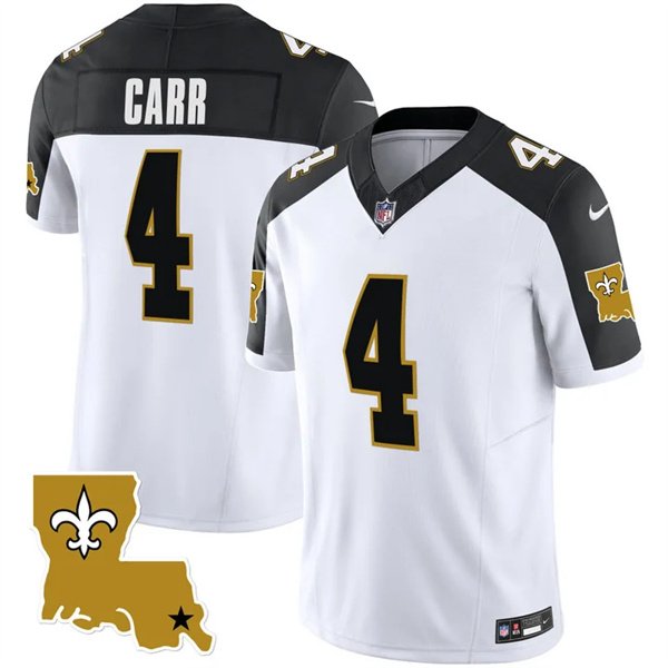 White Black New Orleans Saints #4 Derek Carr 2023 F.U.S.E. 1987 Legacy Vapor Stitched Jersey - NOS24