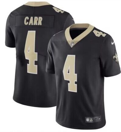 Black New Orleans Saints #4 Derek Carr Vapor Limited Stitched Jersey - NOS66