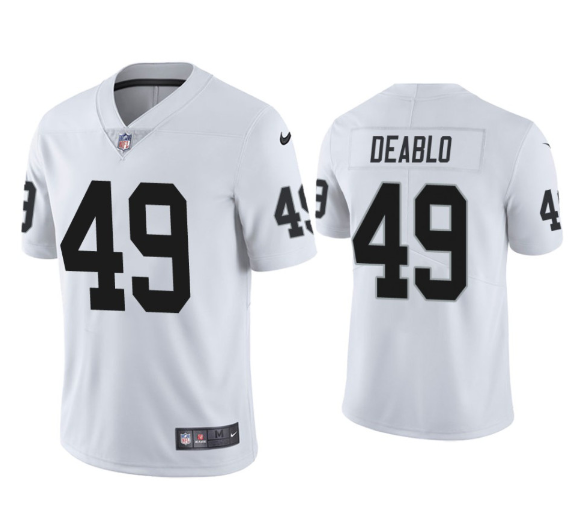 White Las Vegas Raiders #49 Divine Deablo Vapor Untouchable Limited Stitched Jersey - LVR260