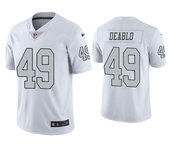 White Las Vegas Raiders #49 Divine Deablo Color Rush Vapor Untouchable Limited Stitched Jersey - LVR183