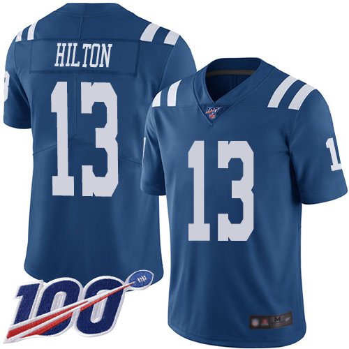 Nike Colts #13 T.Y. Hilton Royal Blue Team Color Stitched NFL 100th Season Vapor Limited Jersey - IDC29