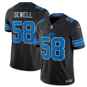 Black Detroit Lions #58 Penei Sewell 2024 F.U.S.E. 2nd Alternate Vapor Limited Stitched Jersey - DTL47