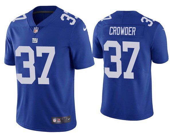 New York Giants #37 Tae Crowder Blue Vapor Untouchable Limited Stitched Jersey - NYG58