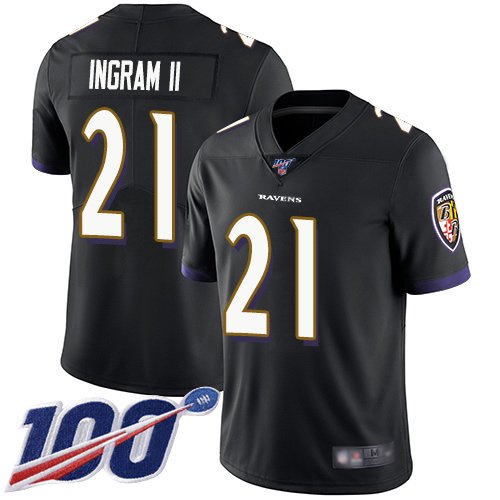 Nike Ravens #21 Mark Ingram II Black Alternate Stitched NFL 100th Season Vapor Limited Jersey - BRJ263