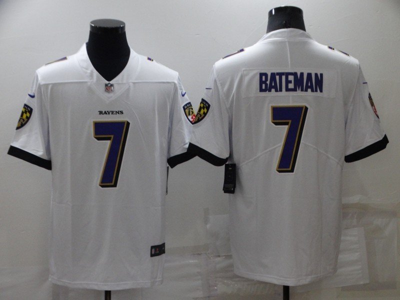 White Baltimore Ravens #7 Rashod Bateman Vapor Untouchable Limited Stitched Jersey - BRJ89