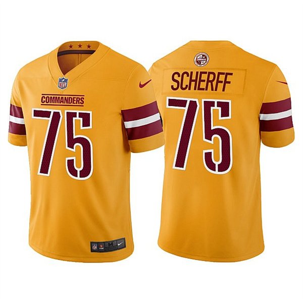 Gold Washington Commanders #75 Brandon Scherff Vapor Untouchable Stitched Football Jersey - WAC99