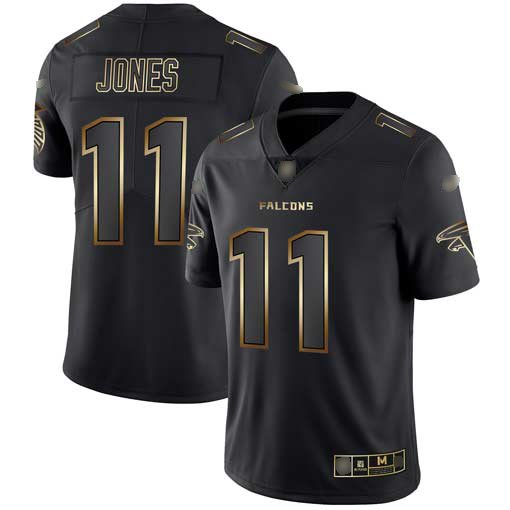 Nike Falcons #11 Julio Jones Black/Gold Stitched NFL Vapor Untouchable Limited Jersey - AFJ243