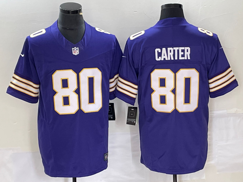 Purple Minnesota Vikings #80 Cris Carter 2023 F.U.S.E. Vapor Untouchable Limited Stitched Jersey - MVJ114