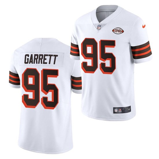 White Cleveland Browns #95 Myles Garrett 1946 Vapor Stitched Football Jersey - CLB151