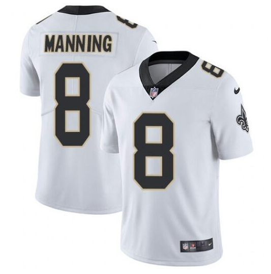 White New Orleans Saints #8 Archie Manning 2021 Vapor Untouchable Limited Stitched Jersey - NOS215