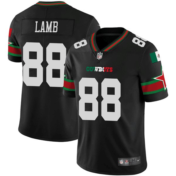 Black Dallas Cowboys #88 CeeDee Lamb Mexico Vapor Limited Stitched Football Jersey - DLC374