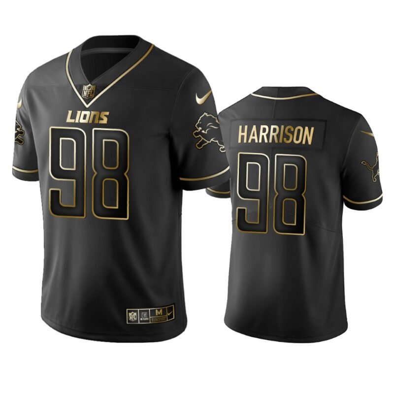 Lions #98 Damon Harrison Stitched NFL Vapor Untouchable Limited Black Golden Jersey - DTL13