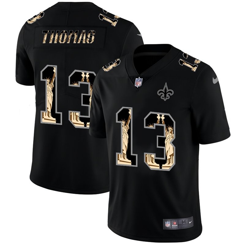 New Orleans Saints #13 Michael Thomas Carbon Black Vapor Statue Of Liberty Limited NFL Jersey - NOS99