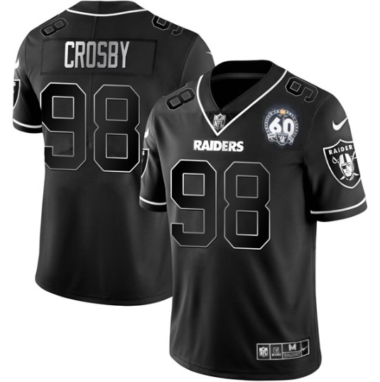 Black Las Vegas Raiders #98 Maxx Crosby  Shadow Vapor Limited Stitched Jersey - LVR45