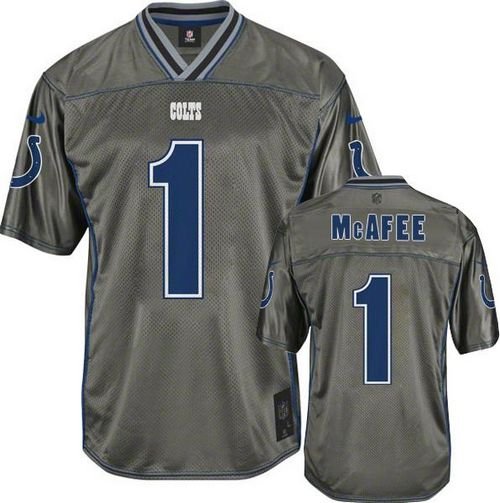 Nike Colts #1 Pat McAfee Grey Stitched NFL Elite Vapor Jersey - IDC136