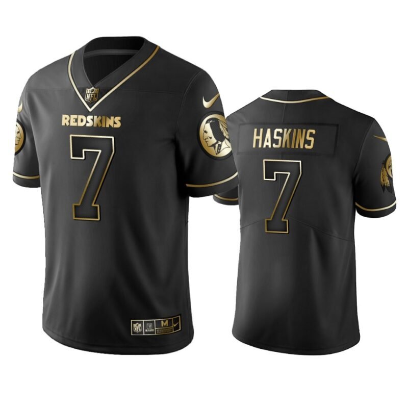 Redskins #7 Dwayne Haskins Stitched NFL Vapor Untouchable Limited Black Golden Jersey - WAC143