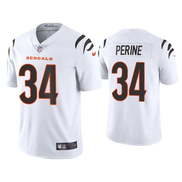 White Cincinnati Bengals #34 Samaje Perine 2021 New Vapor Untouchable Limited Stitched Jersey - CCB175