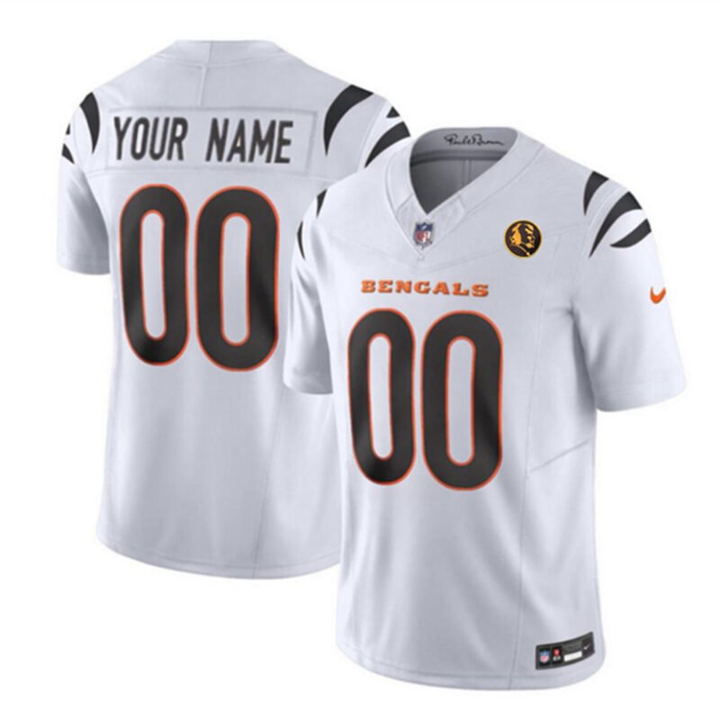 White Cincinnati Bengals Active Player Custom 2023 F.U.S.E. With John Madden Patch Vapor Limited Stitched Football Jersey - CCB42