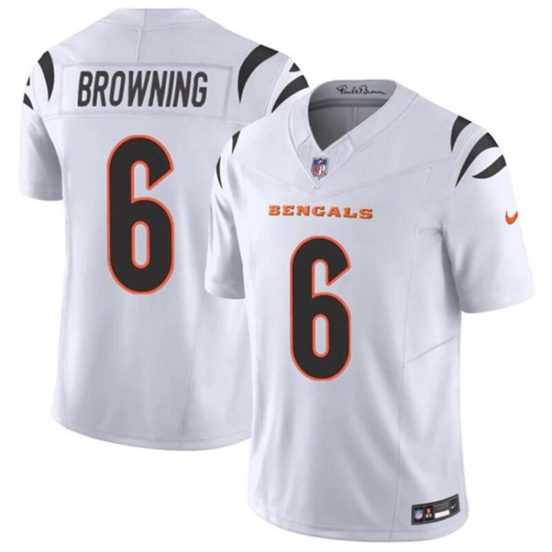 White Cincinnati Bengals #6 Jake Browning 2023 F.U.S.E. Vapor Untouchable Limited Stitched Jersey - CCB294
