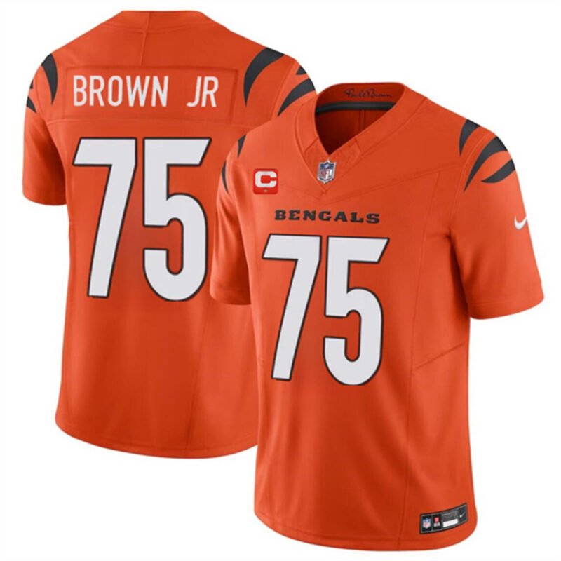 Orange Cincinnati Bengals #75 Orlando Brown Jr. 2024 F.U.S.E With 1-star C Patch Vapor Untouchable Limited Stitched Jersey - CCB124