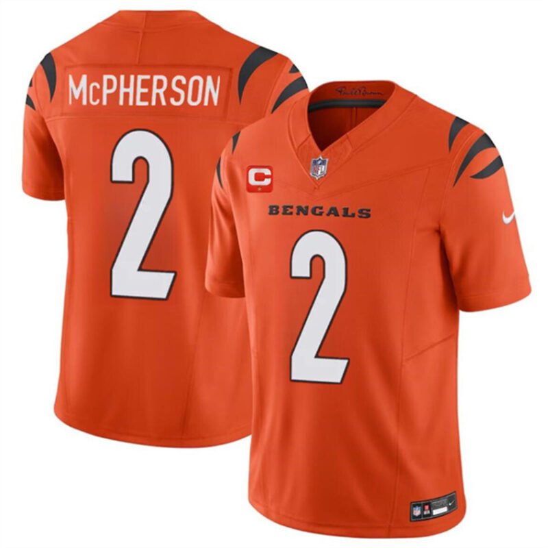 Orange Cincinnati Bengals #2 Evan McPherson 2024 F.U.S.E With 1-star C Patch Vapor Untouchable Limited Stitched Jersey - CCB209