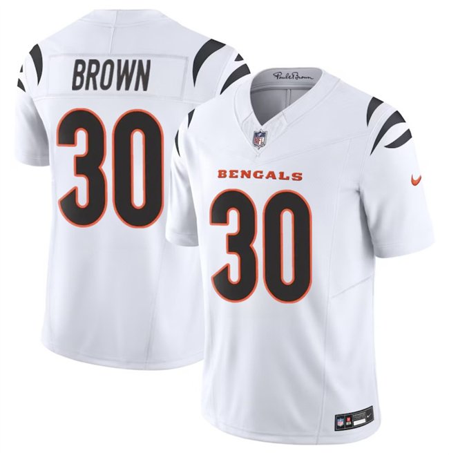 White Cincinnati Bengals #30 Chase Brown 2024 F.U.S.E Vapor Untouchable Limited Stitched Jersey - CCB116
