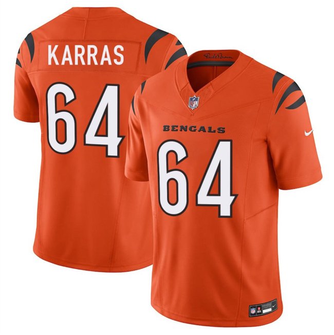 Orange Cincinnati Bengals #64 Ted Karras 2025 F.U.S.E. Vapor Untouchable Limited Stitched Football Jersey - CCB265
