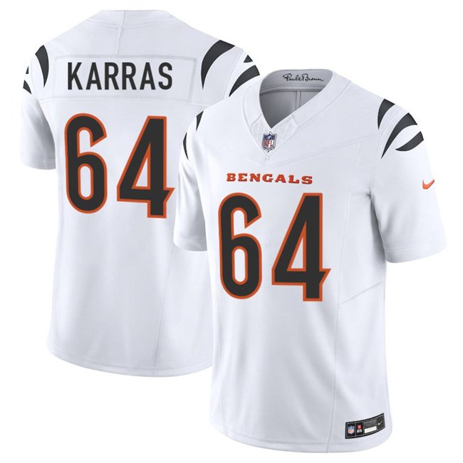 White Cincinnati Bengals #64 Ted Karras 2025 F.U.S.E. Vapor Untouchable Limited Stitched Football Jersey - CCB223