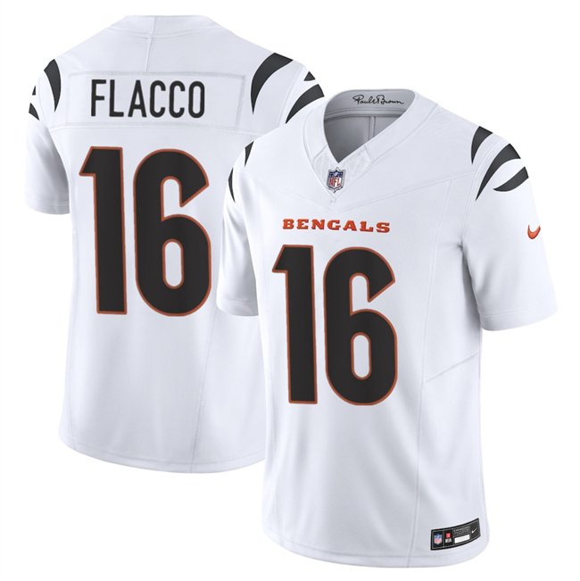 White Cincinnati Bengals #16 Joe Flacco 2025 F.U.S.E. Vapor Untouchable Limited Stitched Football Jersey - CCB28