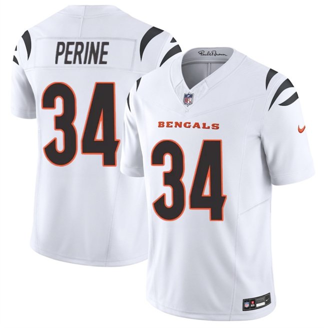 White Cincinnati Bengals #34 Samaje Perine 2025 F.U.S.E. Vapor Untouchable Limited Stitched Football Jersey - CCB246