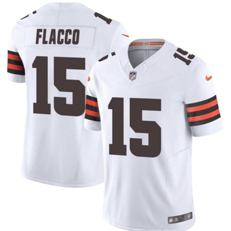White Cleveland Browns #15 Joe Flacco 2023 F.U.S.E. Vapor Limited Stitched Football Jersey - CLB246