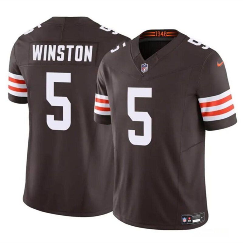 Brown Cleveland Browns #5 Jameis Winston 2023 F.U.S.E Vapor Limited Stitched Football Jersey - CLB171