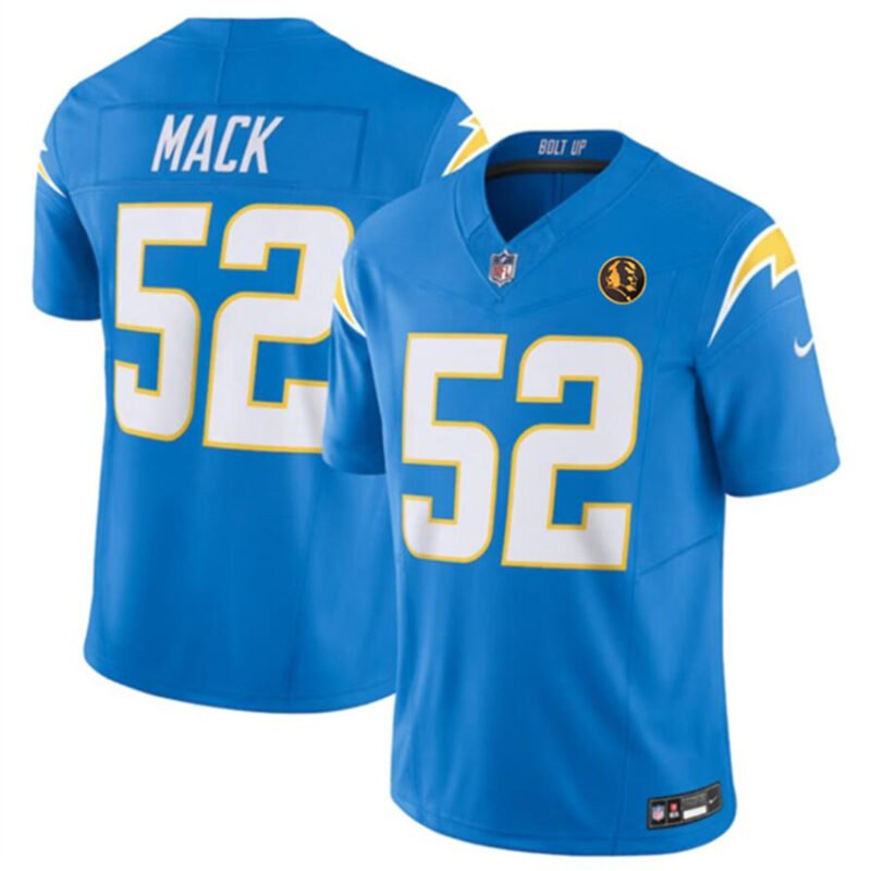 Light Blue Los Angeles Chargers #52 Khalil Mack 2023 F.U.S.E. With John Madden Patch Vapor Limited Stitched Football Jersey - LCJ217