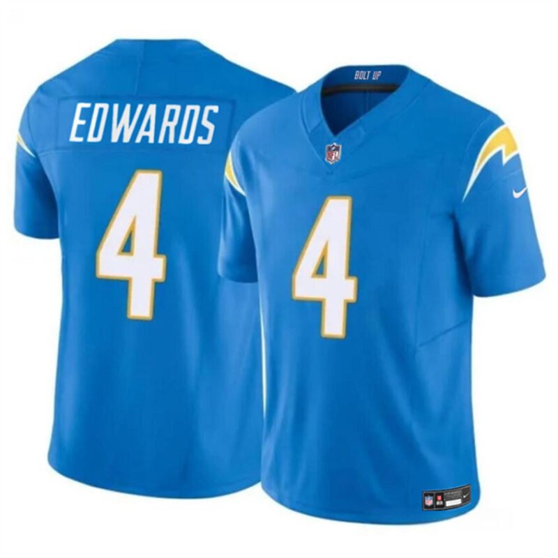 Light Blue Los Angeles Chargers #4 Gus Edwards 2024 F.U.S.E. Vapor Limited Stitched Football Jersey - LCJ101