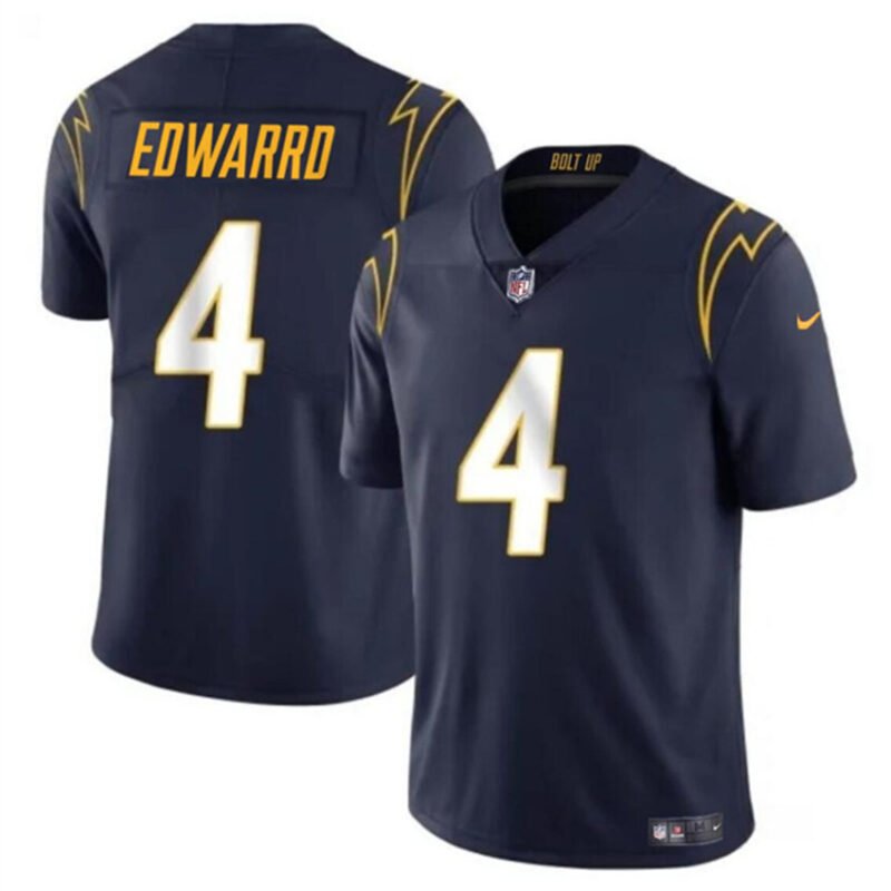 Navy Los Angeles Chargers #4 Gus Edwards Vapor Limited Stitched Football Jersey - LCJ279