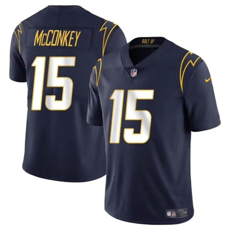 Navy Los Angeles Chargers #15 Ladd McConkey 2024 Draft Vapor Limited Stitched Football Jersey - LCJ20
