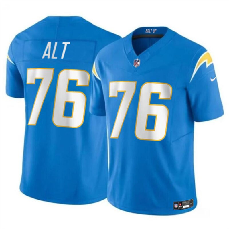 Light Blue Los Angeles Chargers #76 Joe Alt 2024 Draft F.U.S.E. Vapor Limited Stitched Football Jersey - LCJ235