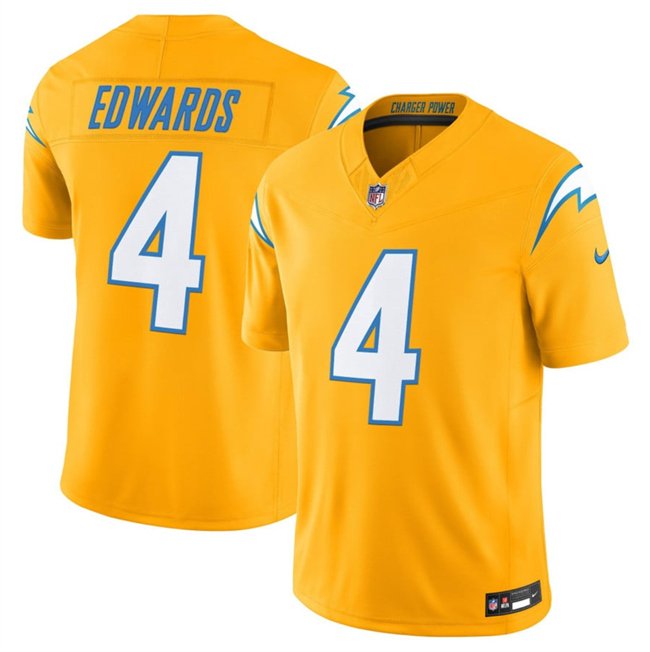 Gold Los Angeles Chargers #4 Taylor Heinicke 2025 F.U.S.E. Alternate Vapor Limited Stitched Football Jersey - LCJ23